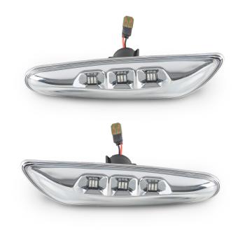 Led Seitenblinker Chrom Blinker für BMW E46 E90 E91 E60 E61 E82 E87