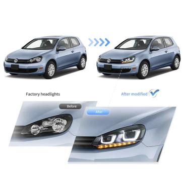 LED SCHEINWERFER für VW Golf 6 Limo und Kombi 2008-2013 Plug and Play