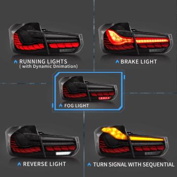 Voll LED Rückleuchten für BMW 3er F30 F35 F80 2011 - 2019 Smoke in OLED Technik