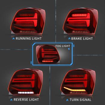 Voll LED Rückleuchten für VW Polo 6R 6C 2011-2017 Rot in OLED Technik