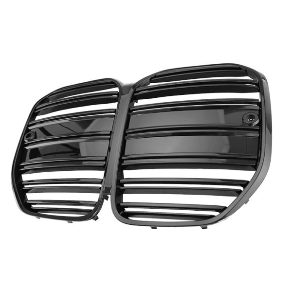 Sport GRILL Kühlergrill Schwarz Glanz für FÜR BMW 4ER G22 G23 DOPPELSTEG Glanz