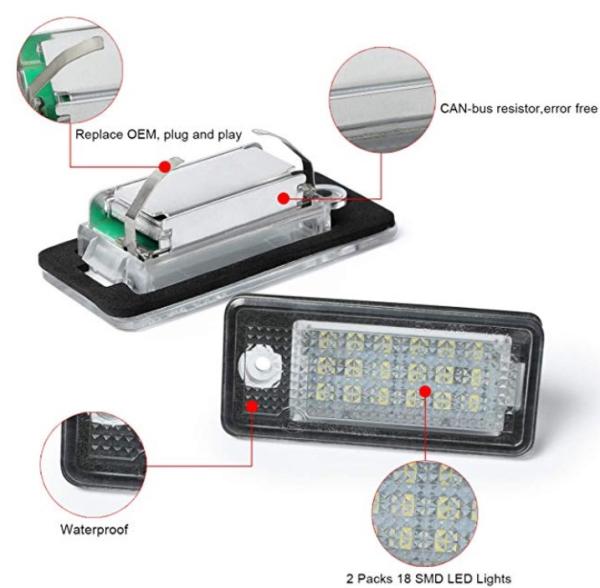 LED Kennzeichenbeleuchtung für AUDI A4 B6 B7 Limousine Cabrio Avant