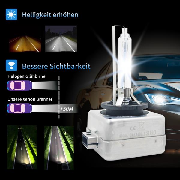 D1S 6000K XENON BRENNER für Birnen Lampen Frontscheinwerfer