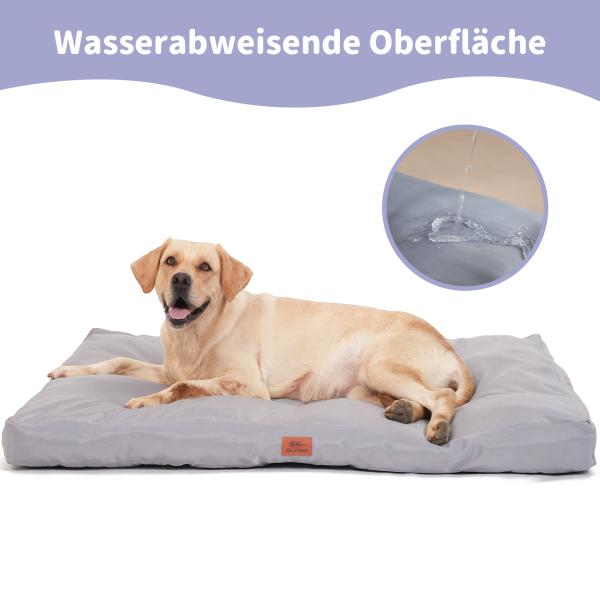 Hundekissen große Hunde waschbar hundematratze wasserdicht XXL für große, mittelgroße Hunde Outdoor gepolstert Hundematte grau in 10cm Höhe, groß XL Kühlmatte für Haustiere (110 * 89 * 10 cm)